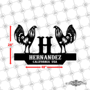 33 - Personalized Double Rooster Wall Décor