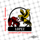 35 - Personalized 2 Roosters Fighting Wall Décor Color