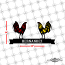 32 - Personalized Double Rooster Wall Décor Color