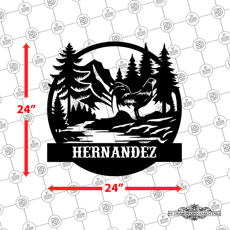Personalized Rooster and Forest Hills Wall Décor