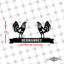 32 - Personalized Double Rooster Wall Décor