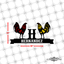 31 - Personalized Double Rooster Wall Décor Color