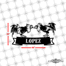 36 - Personalized 2 Roosters Fighting Wall Décor