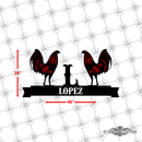 31 - Personalized Double Rooster Wall Décor Color