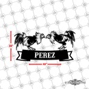 36 - Personalized 2 Roosters Fighting Wall Décor