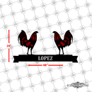 32 - Personalized Double Rooster Wall Décor Color