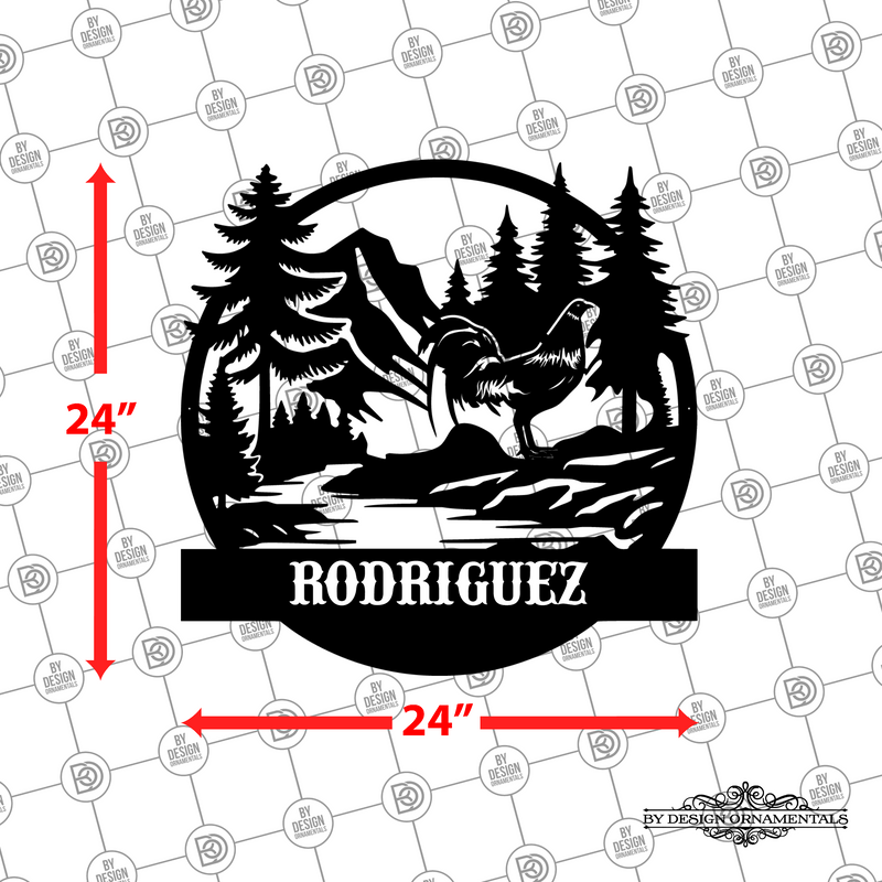 Personalized Rooster and Forest Hills Wall Décor