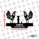 33 - Personalized Double Rooster Wall Décor