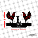 33 - Personalized Double Rooster Wall Décor Color