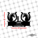 26 - Personalized Double Horse Shoe Facing Each other Wall Décor