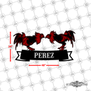 36 - Personalized 2 Roosters Fighting Wall Décor Color