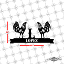 31 - Personalized Double Rooster Wall Décor