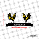 32 - Personalized Double Rooster Wall Décor Color