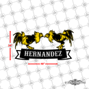 36 - Personalized 2 Roosters Fighting Wall Décor Color