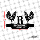 33 - Personalized Double Rooster Wall Décor