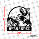 35 - Personalized 2 Roosters Fighting Wall Décor