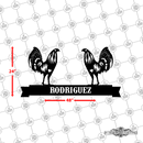 32 - Personalized Double Rooster Wall Décor