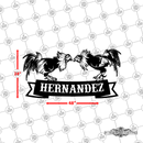 36 - Personalized 2 Roosters Fighting Wall Décor