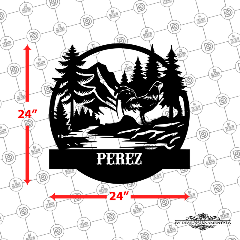 Personalized Rooster and Forest Hills Wall Décor