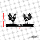 32 - Personalized Double Rooster Wall Décor