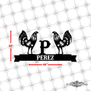 31 - Personalized Double Rooster Wall Décor