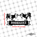 36 - Personalized 2 Roosters Fighting Wall Décor