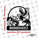 35 - Personalized 2 Roosters Fighting Wall Décor