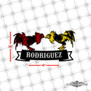 36 - Personalized 2 Roosters Fighting Wall Décor Color