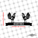 32 - Personalized Double Rooster Wall Décor