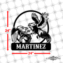 35 - Personalized 2 Roosters Fighting Wall Décor