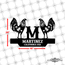 33 - Personalized Double Rooster Wall Décor