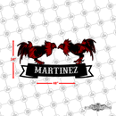 36 - Personalized 2 Roosters Fighting Wall Décor Color