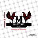 33 - Personalized Double Rooster Wall Décor Color