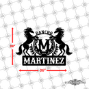 28 - Personalized Two Dancing Horses Wall Décor