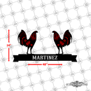 32 - Personalized Double Rooster Wall Décor Color