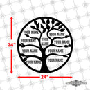 Personalized Circle Family Name Tree Metal Wall Décor