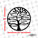 Personalized Circle Family Name Tree Metal Wall Décor