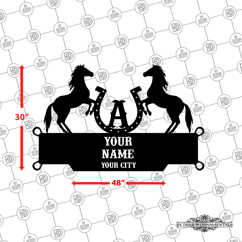 24 - Personalized Double Horse Wall Décor