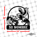 35 - Personalized 2 Roosters Fighting Wall Décor