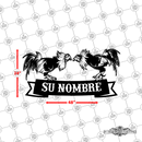 36 - Personalized 2 Roosters Fighting Wall Décor