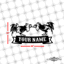 36 - Personalized 2 Roosters Fighting Wall Décor