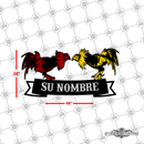 36 - Personalized 2 Roosters Fighting Wall Décor Color