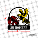 35 - Personalized 2 Roosters Fighting Wall Décor Color