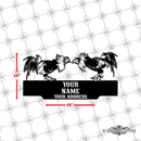 37 - Personalized 2 Roosters Fighting Wall Décor