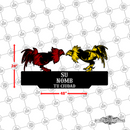 37 - Personalized 2 Roosters Fighting Wall Décor Color