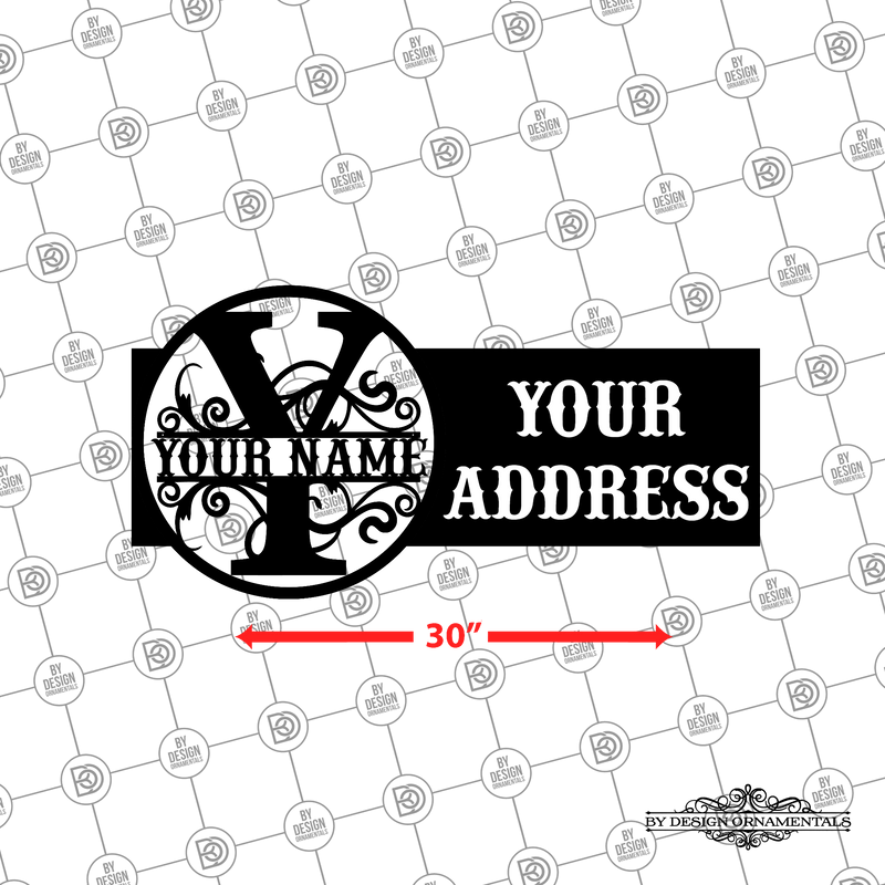 14 - Personalized Circular Split Letter Address Wall Décor