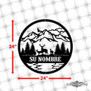 Personalized Deer and Forest Hills Wall Décor