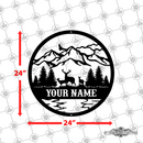 Personalized Deer and Forest Hills Wall Décor