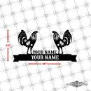 32 - Personalized Double Rooster Wall Décor