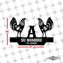 33 - Personalized Double Rooster Wall Décor